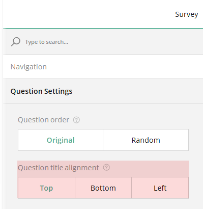 How to change the question title location